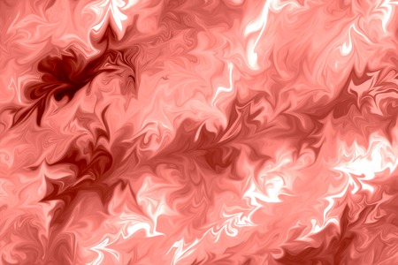 Liquid Abstract Marble Pattern With Living Coral, Pink, Yellow and Violet Color Art Form. Digital Background With Abstract Liquid Flowの写真素材