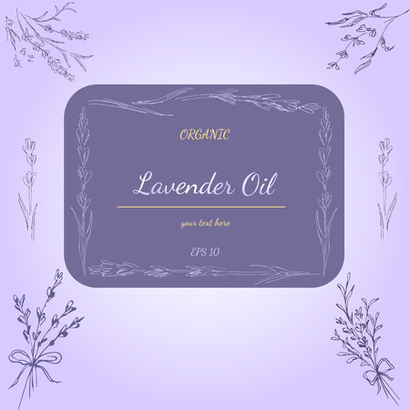 Beauty lavender skin care design. Graphic sketches with lavender. Vector illustrationのイラスト素材