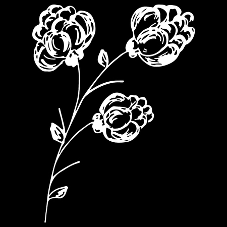 Abstract wild berries outline icon isolated on black background. Creative luxury fashion logotype concept icon. Hand Drawn vector illustration. Wild berries logo.のイラスト素材