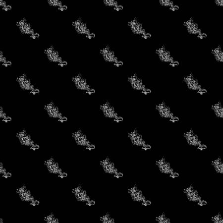 Seamless pattern of magic genies lamp isolated on black background. Set of seamless floral elements. Magic oil lamp line and solid icon, outline and filled vector sign. Hand drawn pattern. Outline.のイラスト素材