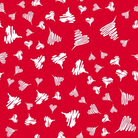 Seamless Modern grunge heart hand drawn set, great design for any purposes. Hand drawn red doodle grunge heart set. Modern red vector design. Seamless vector tile pattern. Doodle illustration.のイラスト素材
