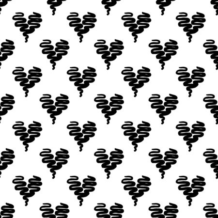 Seamless Modern grunge heart hand drawn set, great design for any purposes. Hand drawn doodle grunge heart set. Modern vector design. Seamless vector tile pattern. Doodle illustration.のイラスト素材