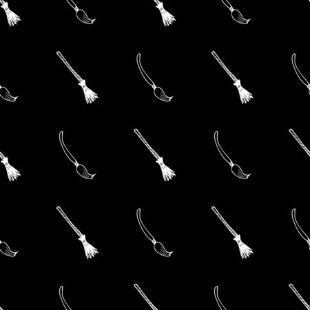 Sketch Halloween brooms seamless outline. Halloween brooms seamless outline in a hand-drawn style. October harvest background. Vector freehand set. Vector illustration.のイラスト素材