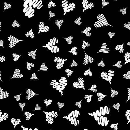 Seamless Modern grunge heart hand drawn set, great design for any purposes. Hand drawn doodle grunge heart set. Modern vector design. Seamless vector tile pattern. Doodle illustration.のイラスト素材