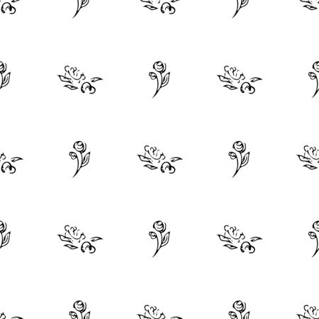 Hand drawn rose seamless pattern for print design. Rose floral seamless pattern. Spring textile texture. Repeat design element.のイラスト素材
