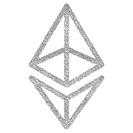 Ethereum calligraphic sign. Crypto currency symbols and coin images. Blockchain based secure cryptocurrency. For using in web projects or mobile applications. Isolated vector illustration.のイラスト素材