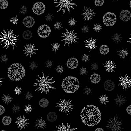 Seamless pattern of outline microbes. Isolated black simple line element illustration from a medical concept.のイラスト素材