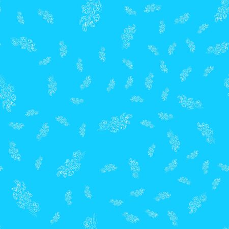 Seamless pattern with wildflowers on blue background for print design. Print, design element. Seamless floral pattern. Fashion vector illustration. Summer background.のイラスト素材