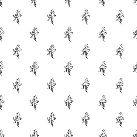 Doodle simple vector seamless pattern of hand-drawn peonies. Seamless pattern of hand-drawn peonies. isolated on white backgroundのイラスト素材