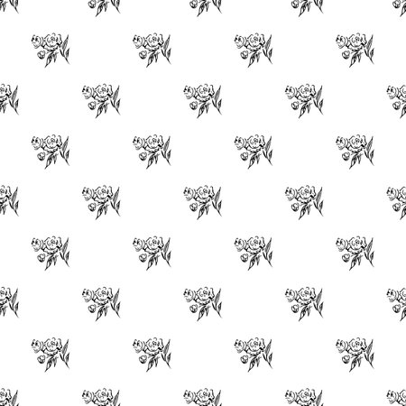 Doodle simple vector seamless pattern of hand-drawn peonies. Seamless pattern of hand-drawn peonies. isolated on white backgroundのイラスト素材