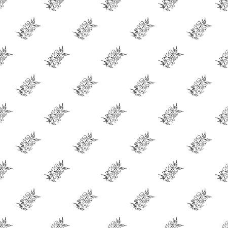 Doodle simple vector seamless pattern of hand-drawn peonies. Seamless pattern of hand-drawn peonies. isolated on white backgroundのイラスト素材