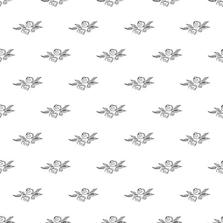 Doodle simple vector seamless pattern of hand-drawn peonies. Seamless pattern of hand-drawn peonies. isolated on white backgroundのイラスト素材