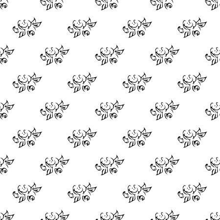 Doodle simple vector seamless pattern of hand-drawn peonies. Seamless pattern of hand-drawn peonies. isolated on white backgroundのイラスト素材