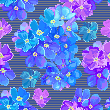 vector seamless pattern with decorative exotic floversのイラスト素材