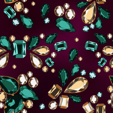 Seamless pattern of decorative strass on a dark background.のイラスト素材