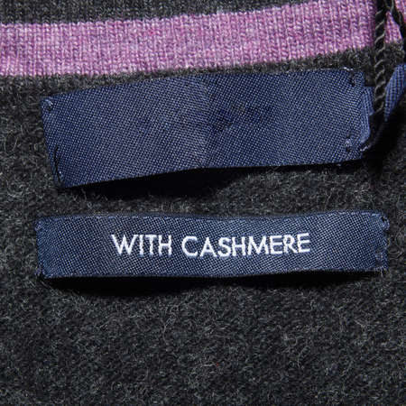 With cashmere label on wool jumperの写真素材