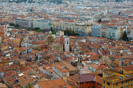 Nice, France, Old Town Vieille Ville  view from the topの写真素材