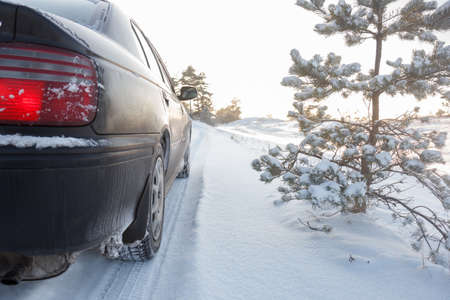 Driving during winterの写真素材