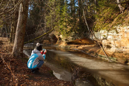 Lurmanu cliffs in Latviaの写真素材