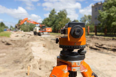 land surveyor equipment theodoliteの写真素材