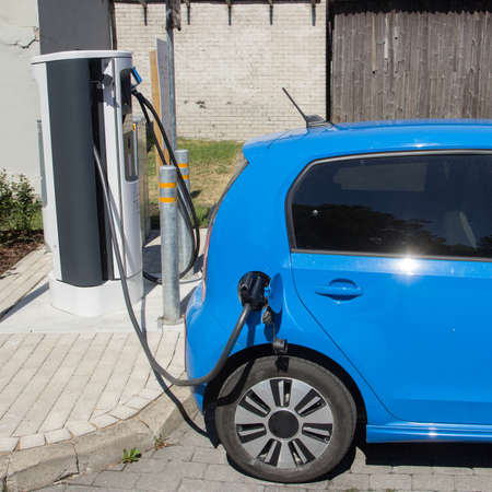 Electric vehicle chargingの写真素材