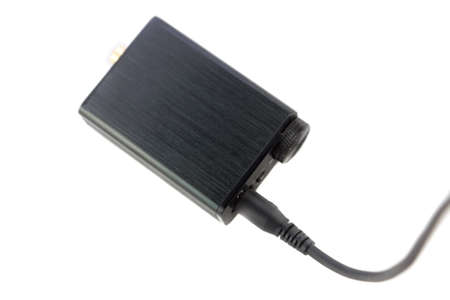 digital to analog converter or headphone amplifier on white backgroundの写真素材
