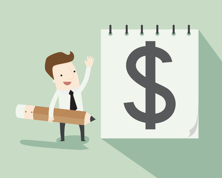 Write to get money illustration cartoonのイラスト素材