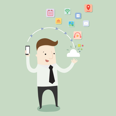 Technology in cloud ,vector illustration technology cartoonのイラスト素材