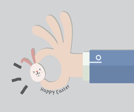 Happy Easter for business holiday ,vector illustration cartoonのイラスト素材