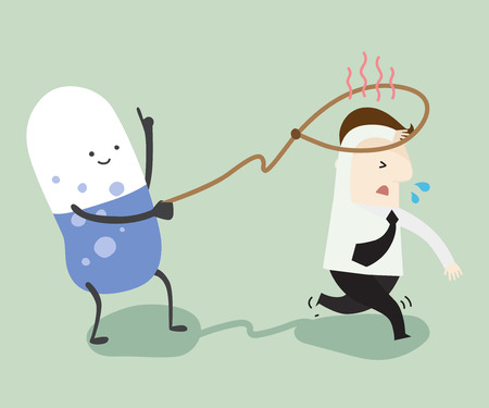 When I was sick ,vector illustration cartoonのイラスト素材