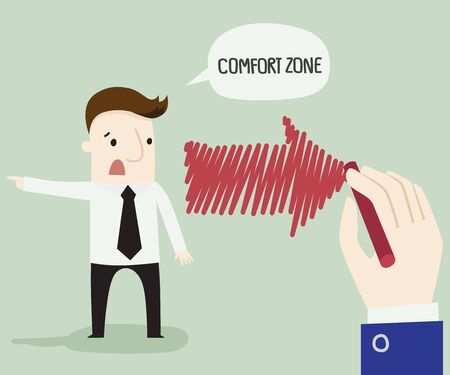 I need comfort zone ,vector illustration business cartoon conceptのイラスト素材