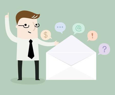 Direct message for business, vector and illustrationのイラスト素材