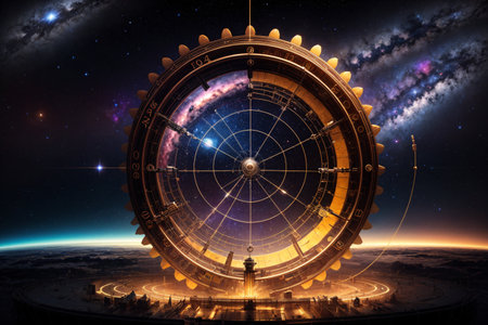 Astronaut helmet in space. Science fiction. Elements of this image furnishedの素材