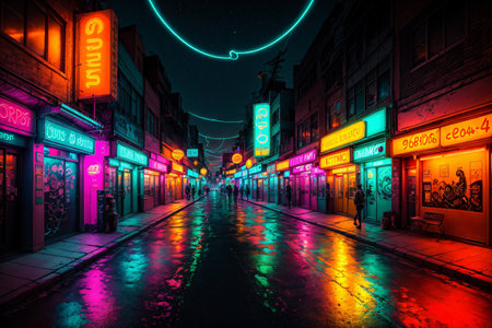 Oxford street at nightの素材