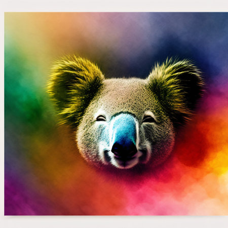 electronic watercolor Koala napping in a lovely cartoon style, isolated on a white background. Little adorable creatures in watercolor. Generative AIの素材