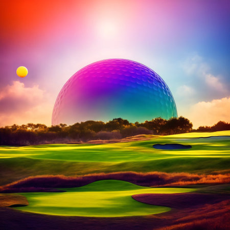Created with Generative AI technology. Golf Easter Holiday with Rabbit. Happy Easter for golfer concept.の素材