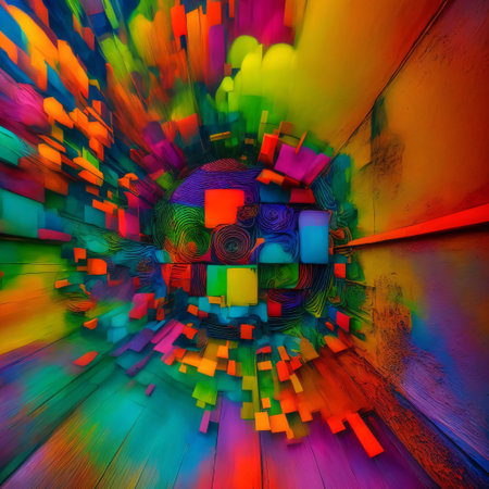 Exploding geometry as abstract graffiti art background (Generative AI)の素材