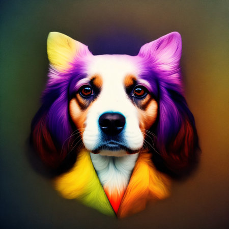 Portrait of a cute Jedi dog. Created with Generative AI.の素材