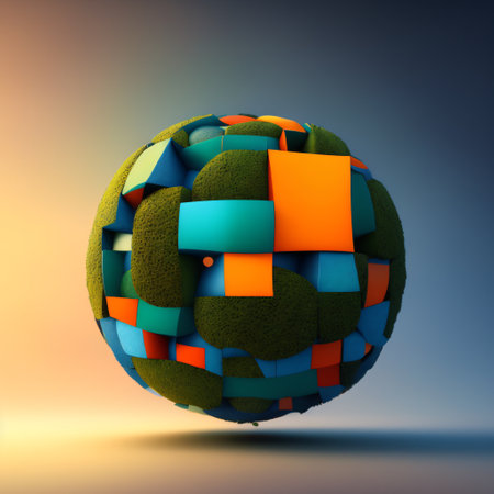 blue geometric Stone and Rock shape background, minimalist mockup for podium display or showcase, 3d rendering.の素材