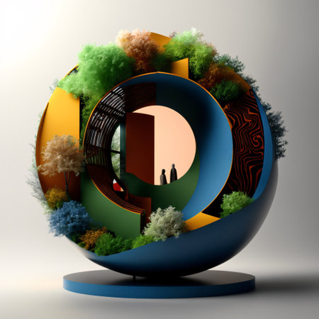 blue geometric Stone and Rock shape background, minimalist mockup for podium display or showcase, 3d rendering.の素材