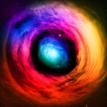 nebula, space explosion background with space for text, nebula, high contrast, generative aiの素材