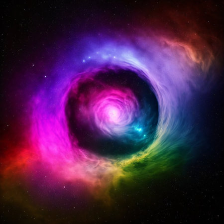 nebula, space explosion background with space for text, nebula, high contrast, generative aiの素材