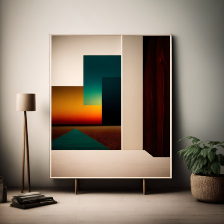 Poster frame mockup on modern minimalist japanese style interior, Generative AIの素材