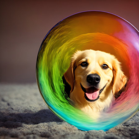 happy smiling dog on a transparent background For decorating projects about pets. generative AIの素材