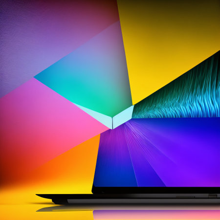 Laptop and rocket , purple background. Generative AIの素材
