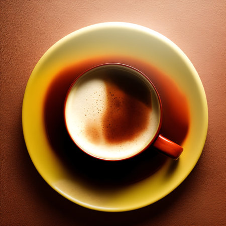 A glass of coffee with milk and foam on topの素材