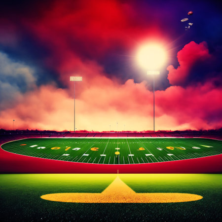 American Football, Superbowl Match in Large Stadium, Generative aiの素材