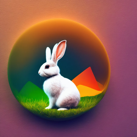 Cute Bunny created with Generative AI technology + 3d Characterの素材