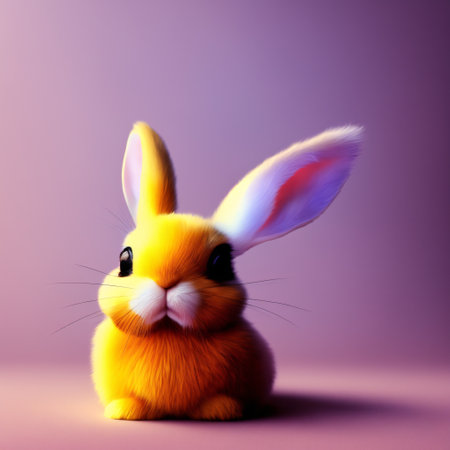 Cute Bunny created with Generative AI technology + 3d Characterの素材