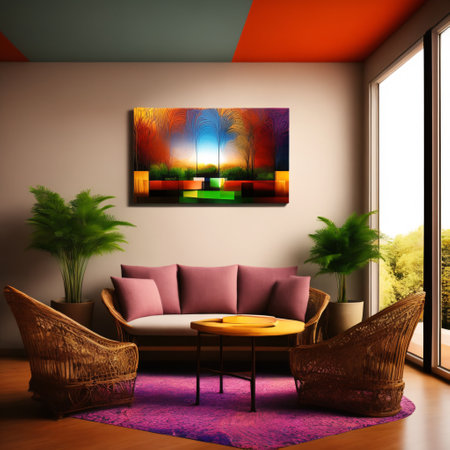 Bright and airy sunroom with wicker furniture and indoor plants generative aiの素材